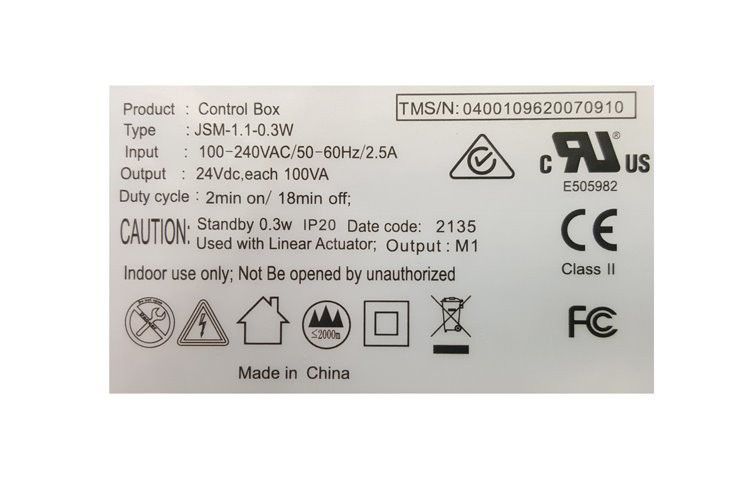 control box label